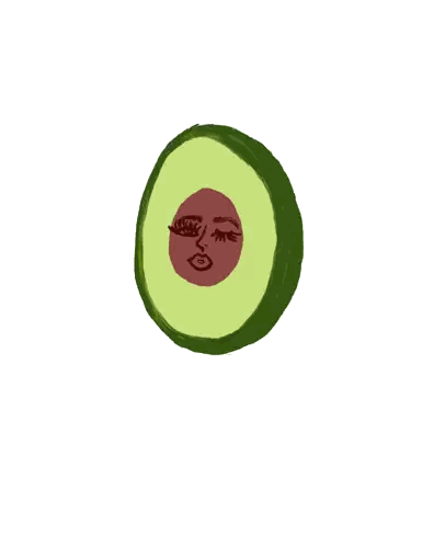 Avocado Slice With Woman's Face Sticker