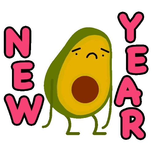 Avocado With Arms And Legs And New You Text Sticker
