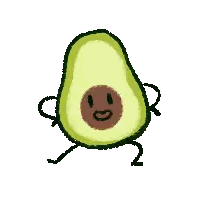 Avocado With Arms And Legs Sticker