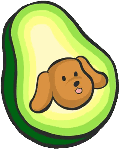 Avocado With Dog's Head Inside Sticker