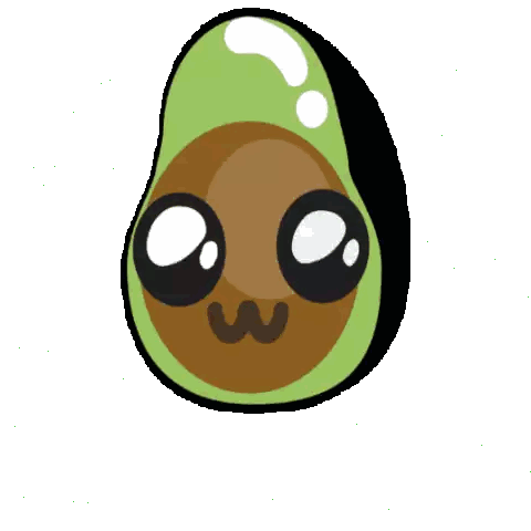 Avocado With W Face Cartoon Sticker