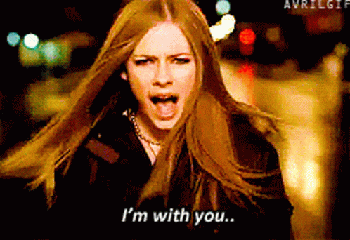 Avril Lavigne Says I 'M With You In A Close Up Of Her Face GIF
