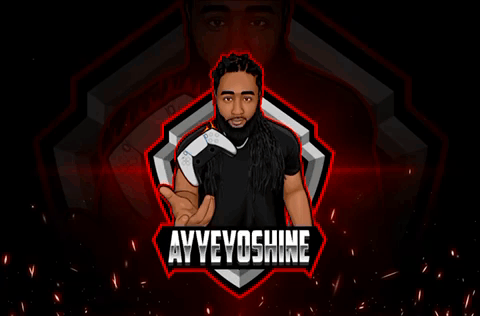 Avveyoshine Logo Man Holding Controller GIF