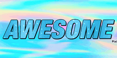 Awesome On Blue Background GIF