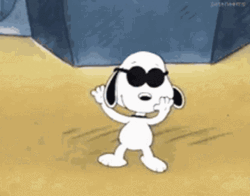 Awesome Snoopy Dance With Shades On  GIF