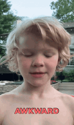 Awkward And Uncomfortable Face Look Of A Kid GIF