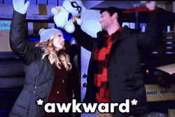 Awkward Happy Christmas Couple GIF
