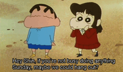 Awkward Shin Chan And Ai Suotome GIF