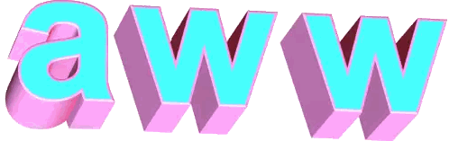 Aww Word In Pink And Blue Sticker