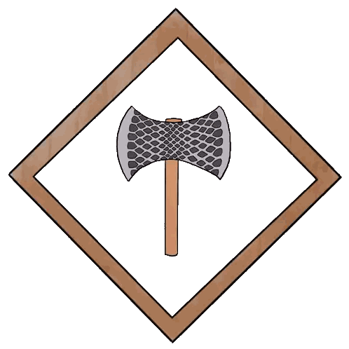Axe In Diamond-Shaped Frame Sticker
