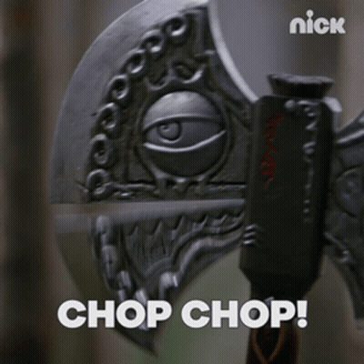 Axe Saying Chop Chop GIF