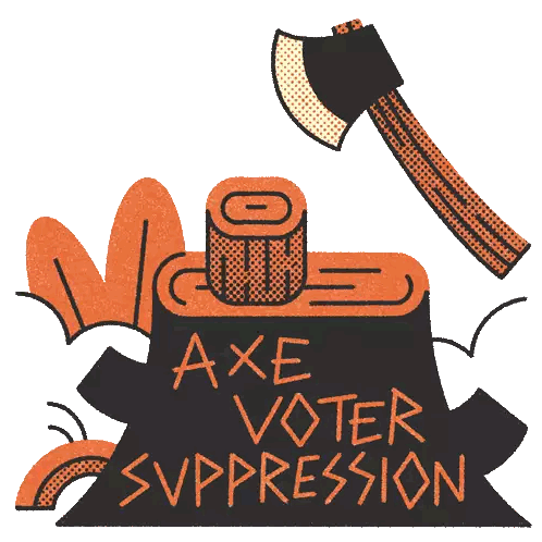 Axe Sticking Out Of Stump Sticker