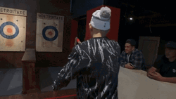 Axe Throwing Bullseye Man GIF