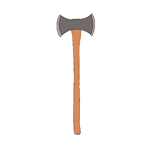 Axe With Long Wooden Handle Sticker