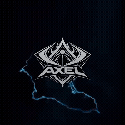 Axel Logo On Blue Background With Lightning GIF