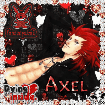 Axel Surrounded By Flowers And Hearts GIF