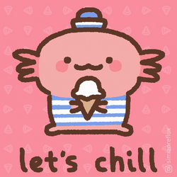 Axolotl Meme Let's Chill Eating Ice Cream GIF