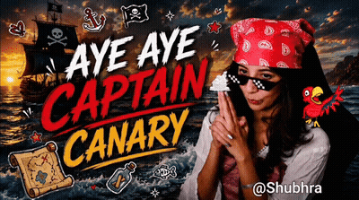 Aye Aye Captain Canary Poster Woman In Pirate Costume GIF