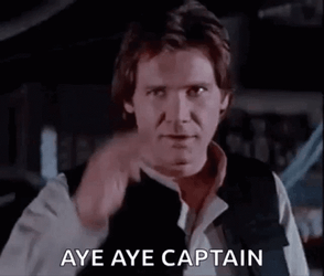 Aye Aye Captain Han Solo Star Wars Salute GIF