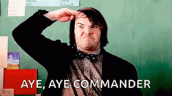 Aye Aye Commander Jack Black Salute GIF
