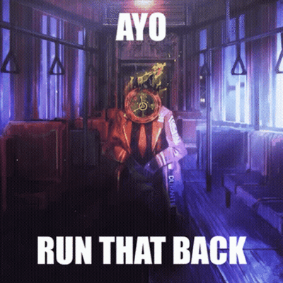 Ayo Run That Back Poster Purple Background GIF