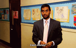 Aziz Ansari Showing Some Cash GIF