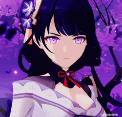 Baal Cute Longing Stare Genshin Impact GIF
