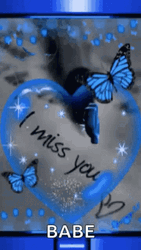Babe Sparkling Blue Heart GIF