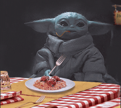 Baby Alien Eating Spaghetti And Meatballs GIF
