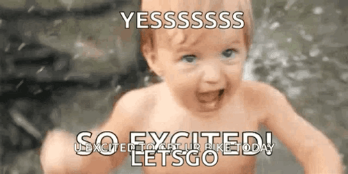 Baby Bath Time Excited Meme GIF