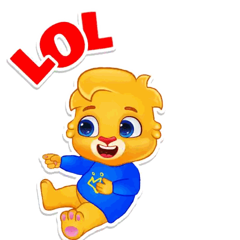 Baby Bear With LOL Sign Sticker