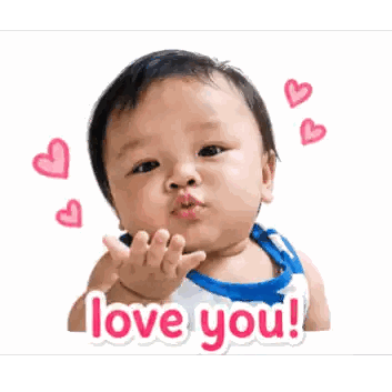 Baby Blowing Kiss Saying Love You Sticker
