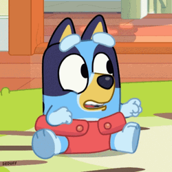 Baby Bluey Sitting GIF