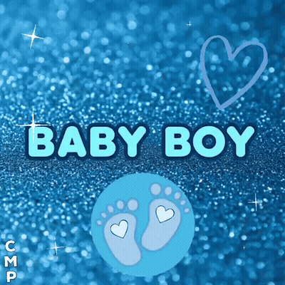 Baby Boy Text On Blue Background GIF