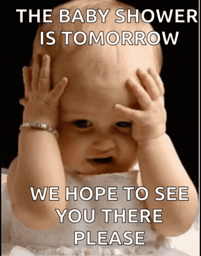 Baby Covering Face At Baby Shower GIF