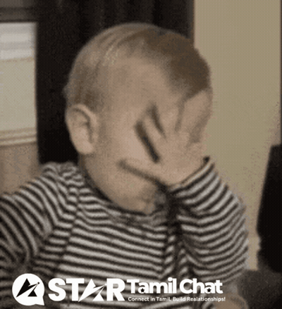 Baby Covering Face With Star Tamil Chat Logo GIF