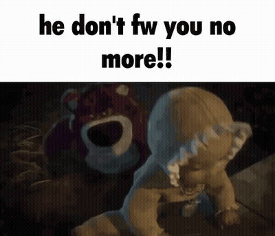 Baby Crawling Next To Teddy Bear Saying He Don't Fw You No More GIF