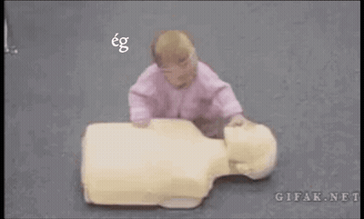Baby Crawling On Mannequin Saying Lika GIF