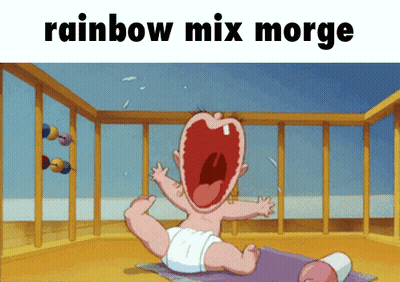 Baby Crying In Crib Rainbow Mix Morge GIF