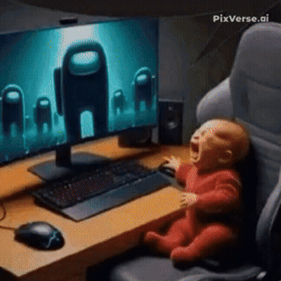 Baby Crying In Front Of Computer Screen GIF