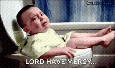 Baby Crying On Toilet Saying Lord Have Mercy GIF