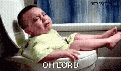 Baby Crying Sitting On Toilet GIF