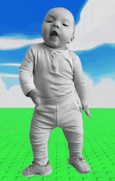 Baby Dancing In Front Of Green Screen GIF