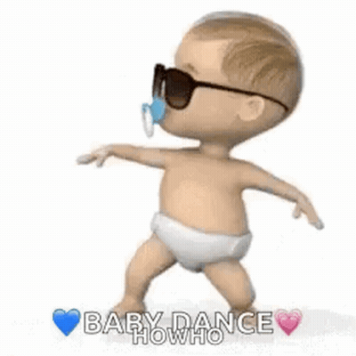 Baby Dancing With Sunglasses And Pacifier GIF