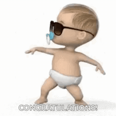 Baby Dancing With Sunglasses And Pacifier GIF