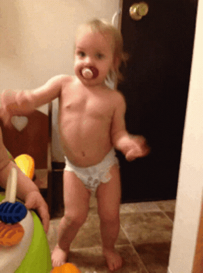 Baby Dancing With Woo Hoo It's Your Birthday GIF