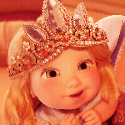Baby Doll Wearing Tiara Smiling GIF