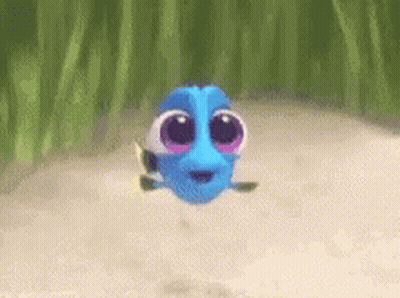 Baby Dory Swimming In Sand GIF
