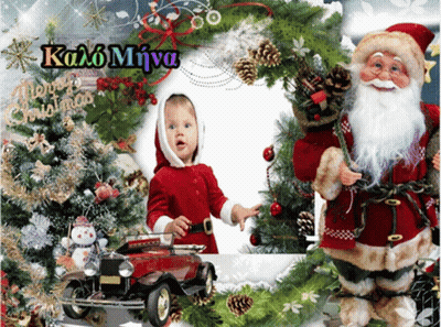 Baby Dressed As Santa Claus Merry Christmas GIF