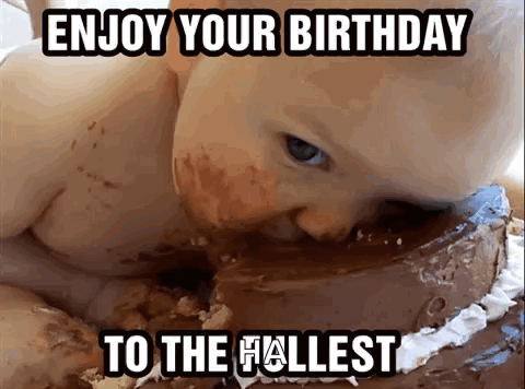Baby Eating Chocolate Cake GIF